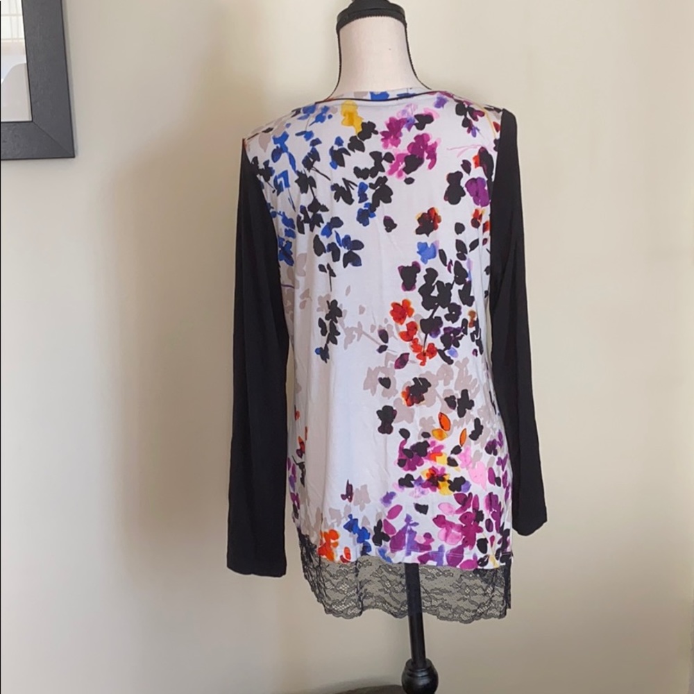 LOGO Lori Goldstein Asymmetrical Long Sleeve Top M - Picture 5 of 8